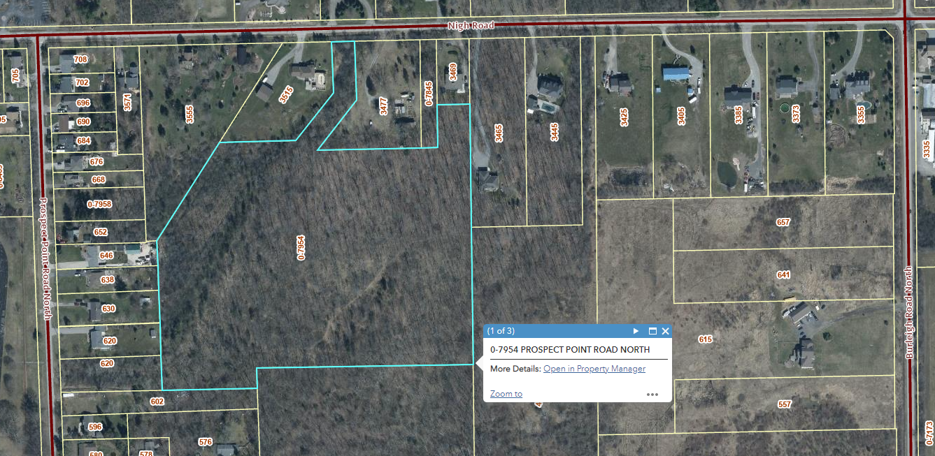 Map of natural lands in Fort Erie