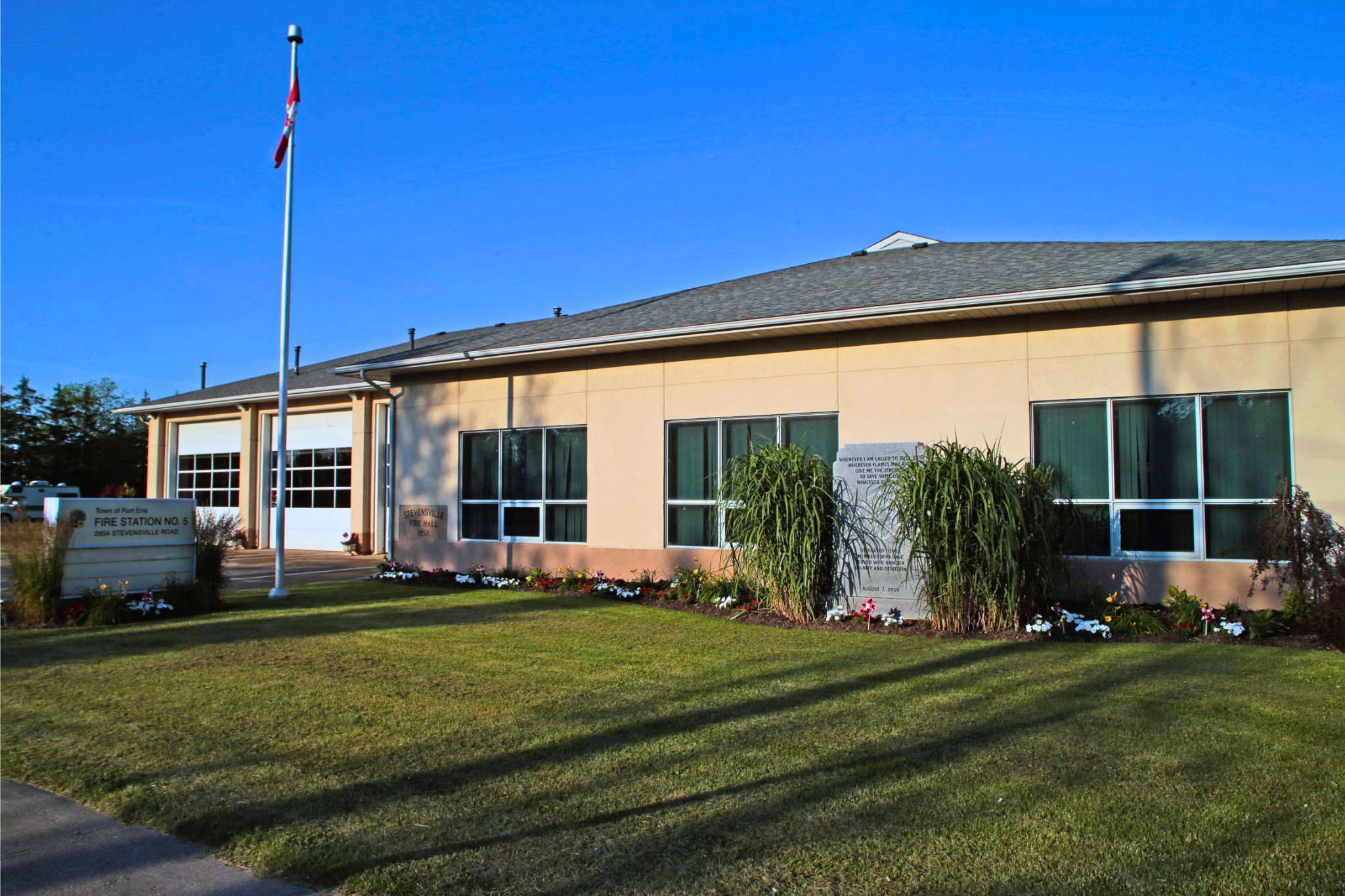 A large building with large bay doors