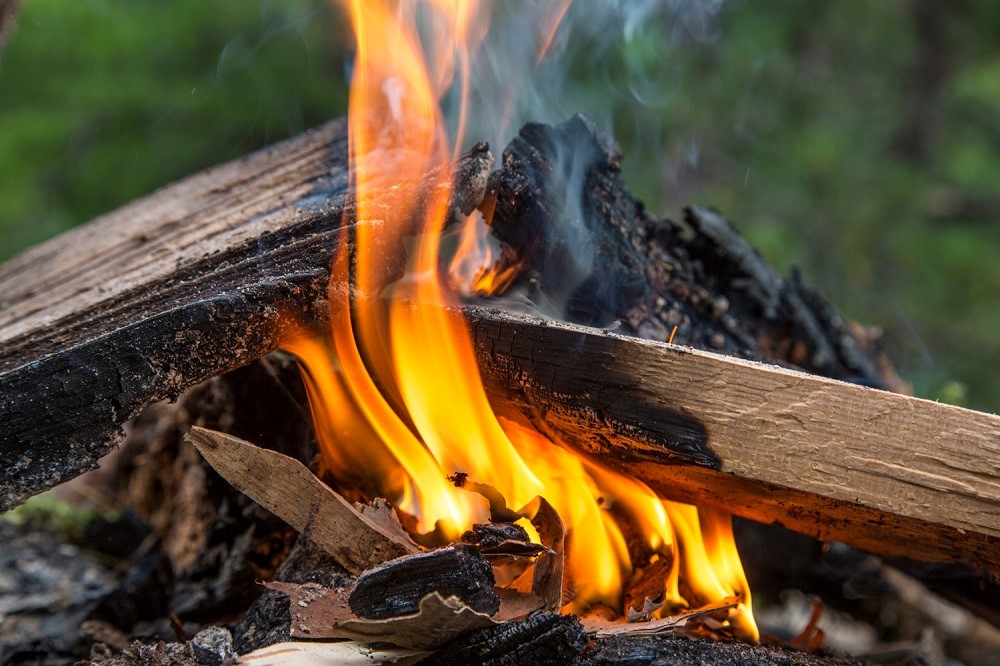 An open campfire