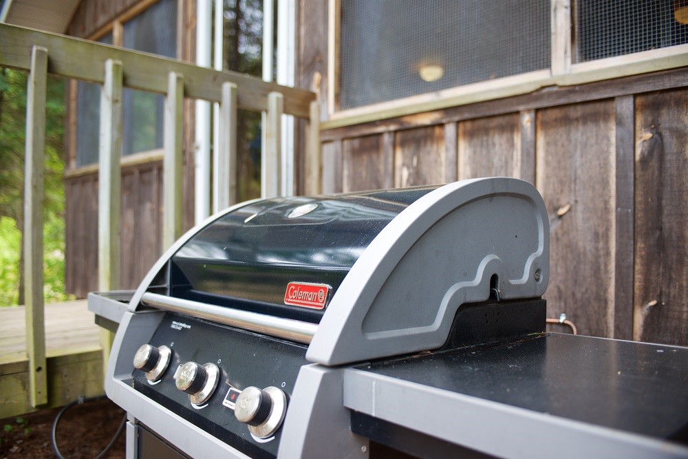A large propane gas barbecues