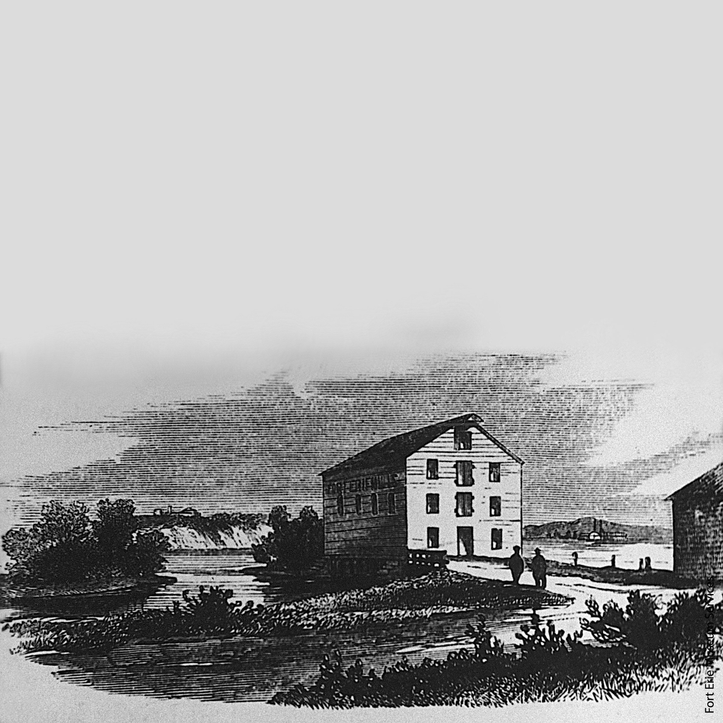 A sketch of an large building on a small hill
