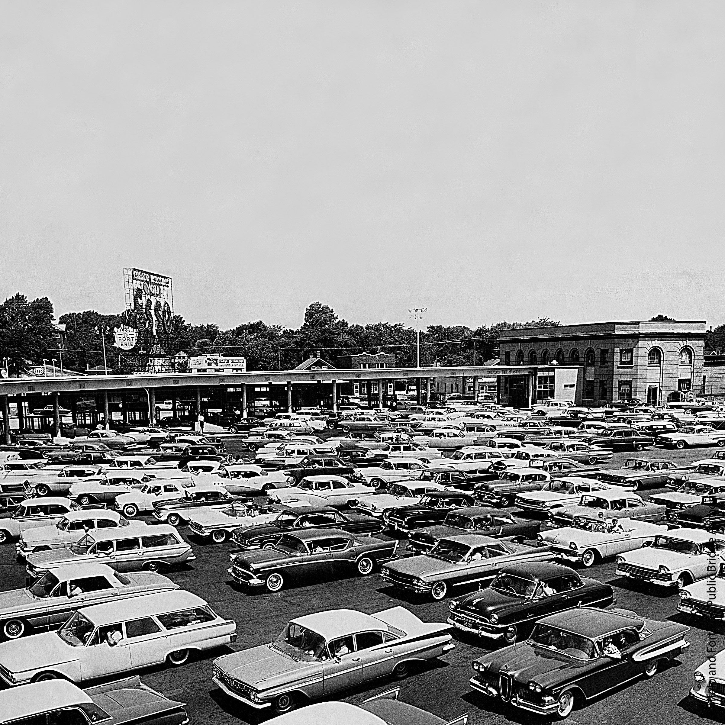 Cars lined up in lanes