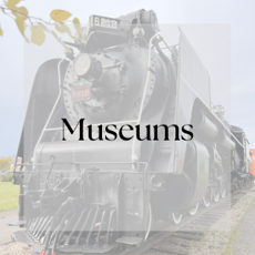 Open window to view museums winter Niagara River Parkway photo with tex title overlay