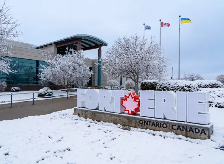 Fort Erie Town Hall in the winter