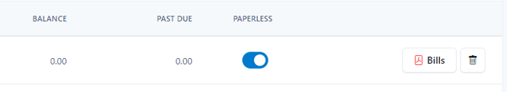 An example of the Paperless tab clicked on