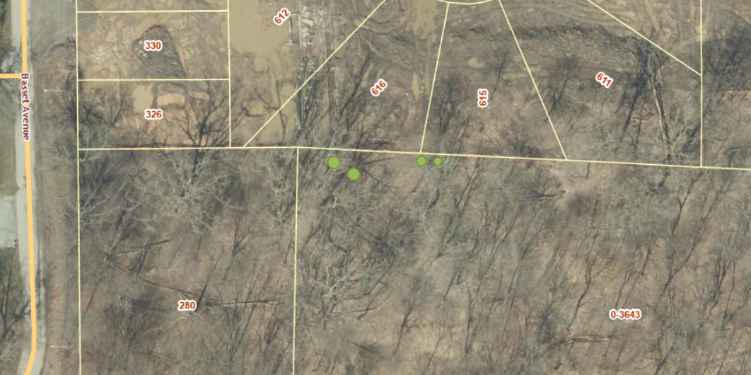 Map of locations for tree removal